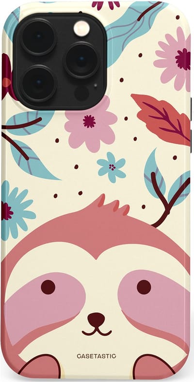 Casetastic Hoesje Geschikt voor Apple iPhone 14 Pro Max Magsafe - Stijlvolle Beschermende Duo-layer Case - Luiaard knuffels