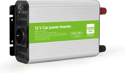 EnerGenie EG-PWC-035 - Auto Omvormer 12v 230v - 1200W - Gemodificeerde Sinus - Stopcontact + 1 USB