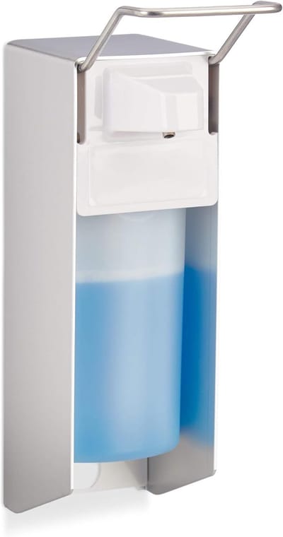 Famanu – Zeepdispenser 500 ml wandmontage – navulbaar – ook voor desinfectiemiddel – met beugel – wit