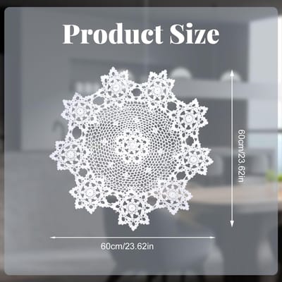 Dailygoods- Tafelkleed Boho - Gehaakt Kant - Ronde Tafelkleed - Decoratie voor Eettafel - 60 cm - Elegant Draadwerk - Tafelkleedje