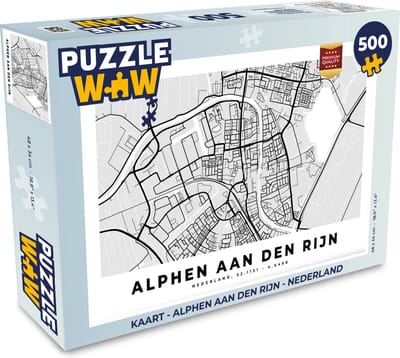 Puzzel Kaart - Alphen aan den Rijn - Nederland - Legpuzzel - Puzzel 500 stukjes