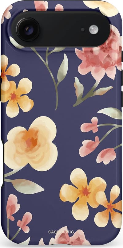 Casetastic hoesje geschikt voor Apple iPhone Air - MagSafe - Dubbellaagse bescherming - Bloesemnacht Marine - Fashion Case - Donkergrijs Zand Donkerblauw Grijs
