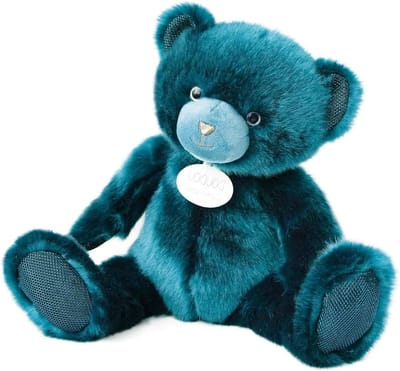 Pluche Teddybeer - Knuffelbeer Verzamelaar - Decoratie en Cadeau - Glitter Elementen - 37 cm - Blauw