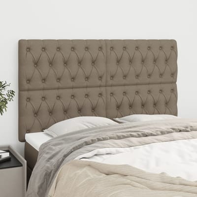 vidaXL - Hoofdbord - taupe - 144x7x118/128 - cm - Stof