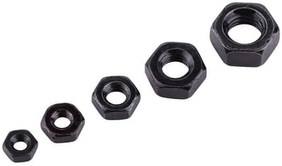 Dailygoods- Borgmoeren Zeskant M2 - Koolstofstaal - Zwart Verzinkt - Set van 100 - Corrosiebestendig - Sterke Schroefdraadmoeren - Moeren