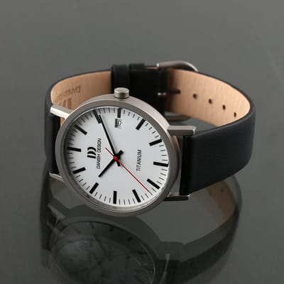 Danish Design Rhine - Horloge Heren - Zilver/Zwart - Luxe - Analoog - Rond - Leer - 39 mm - Quartz