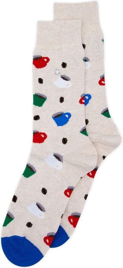 Alfredo Gonzales Coffee Sokken AG-Sk-COF-01 126 Beige/Red/Yellow/Blue XS(35-37)