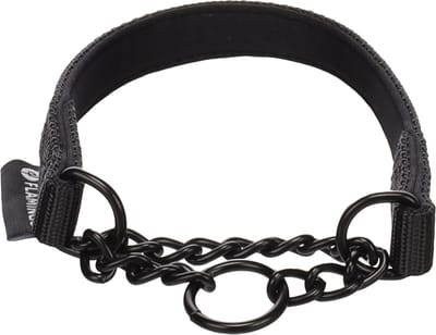 Flamingo - Hond Anti-trek halsband Trero Zwart XXS 28-35cm 15mm