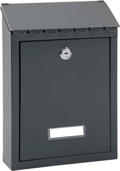 KAD® Brievenbus - Maat S - Brievenbus op Paal - Postvak - Grijs - 8cm x 21cm x 30cm
