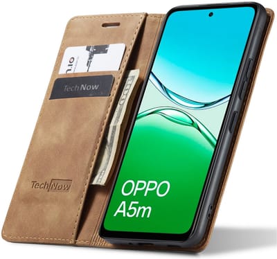 Hoesje geschikt voor Oppo A5 5G / A5 4G / A5m - Book Case Leer Slimline Bruin