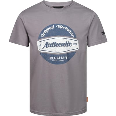 Regatta Heren Origineel Workwear Katoenen T-Shirt (Steengrijs mergel)