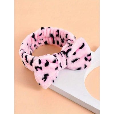 1pc Bandeau de Bain Décoré d'un Nœud à Pois Décoration Maison Salle de Bain Décor d'Automne Rentrée Scolaire one-size rose