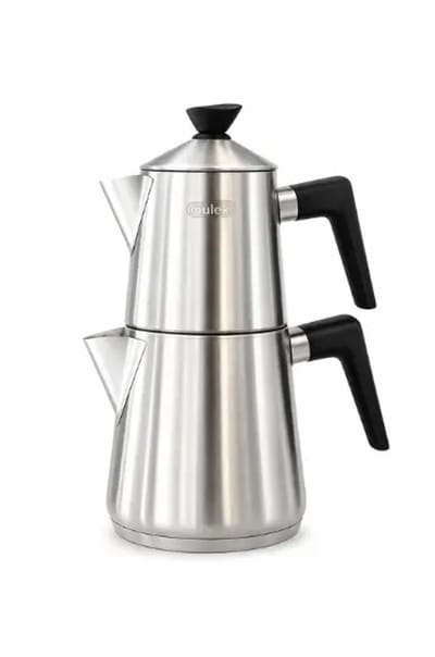 Mulex theepotset Mat – 18/10 roestvrij staal – 1,5L/0,75L – cool touch, inductie