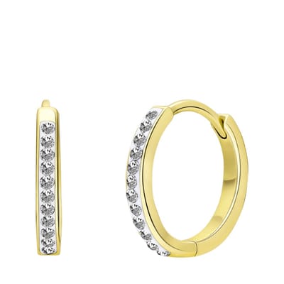 Lucardi Dames Zilveren goldplated oorringen kristal - Oorbellen - 925 Zilver - Goudkleurig