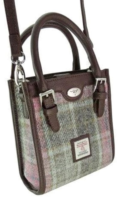 Mini Handtas Keltie Zacht Roze Buchanan - Schouderband - Harris Tweed - Glen Appin of Scotland