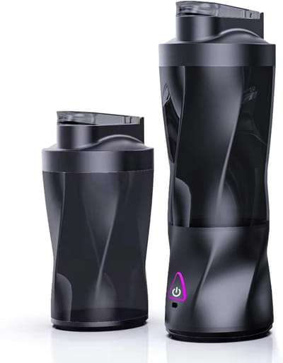 Draagbare blender: 360W krachtige motor, 6000mAh duurzame accu, 685 ml (23 oz) reisblender met anti-verstoppingsmes, BPA-vrij voor shakes en ijs crushen, vers fruitsap/smoothies, thuisgebruik 【Zwart】