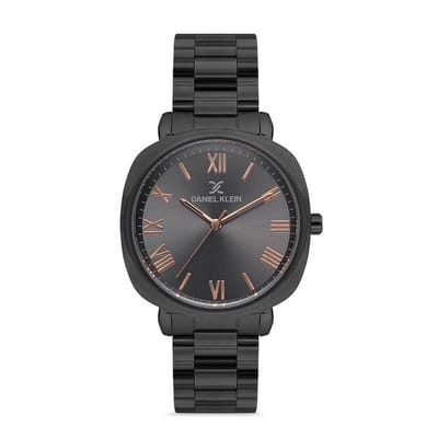 Daniel Klein DK.1.12527-6 - Horloge - Analoog - Dames - Vrouwen - stalen band - Zwart - Grijs - Rosékleurig