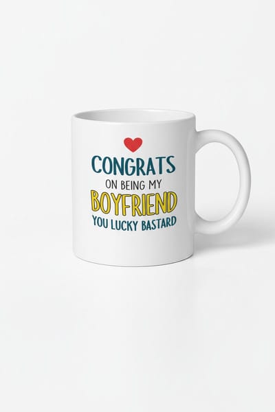 Grappige Vriend Mok - Congrats on Being My Boyfriend You Lucky Bastard - Cadeau