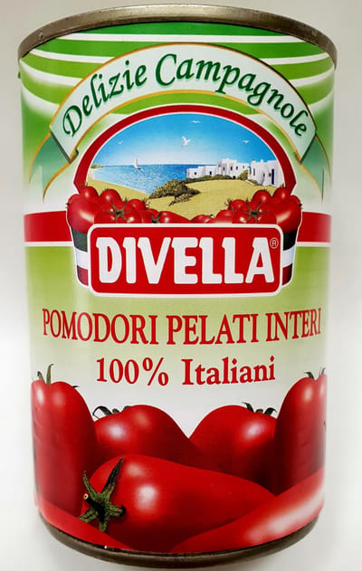 Pelati Divella Tomaten, Heel, Gepeld, Ingeblikt, 400g, Italiaans