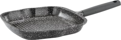 Swiss Haus® MGP28S Grillpan Inductie - Ø 28 cm - PFAS Vrij - Grill Pan Met Sapphire™ Antiaanbaklaag - Vleespan Geschikt Voor Alle Warmtebronnen - Grijs