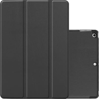 Hoes - Geschikt voor Apple iPad 8 (2020) - 10.2 inch - 8e Generatie - Dun & Stevig - Trifold Bookcase - Hard Cover - Hardcover Book Case - Tablet Hoesje - Zwart