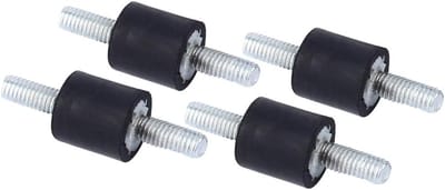 Set van 4 Rubber Vibration Retainers M3 8 x 8 - Rubber Bescherming tegen Trillingen met Schroeven en Dubbele Spiralen voor Stabiele Montage