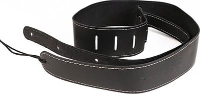 Martin SPA 18A0046 gitaarriem, leder, gestikt, 6,3cm. breed, met logo, zwart
