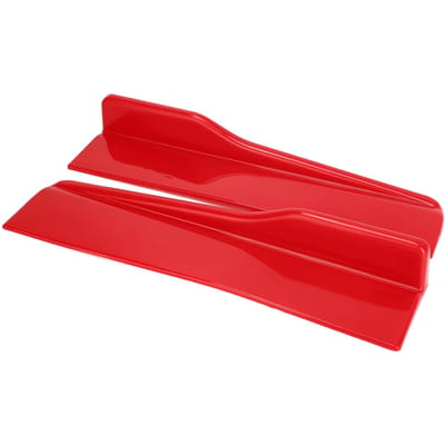 2 pièces Bas de caisse de voiture Anti-rayures Winglets Universels Diffuseur Séparateur pour Automobiles red