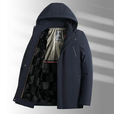 Katoenen jas voor mannen van middelbare leeftijd en ouderen met capuchon, modieus casual, plus fluweel verdikt, katoenen jas voor heren, winter warm, katoenen jas 5XL gray