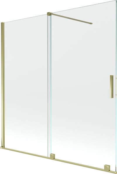 Mexen Velar badwand tweedelige schuifbaar 160 x 150 , transparant, goud - 896-160-000-01-50