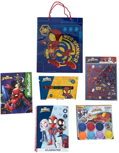 Spiderman Cadeau Set voor Jongens 4-8 Jaar – Marvel Kleur- en Knutselpakket met Tas, Stiften & Stickers
