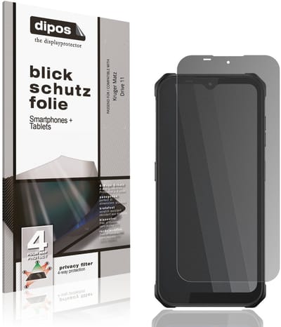 dipos – Matte Privacy Screenprotector geschikt voor Kruger Matz Drive 11 | Anti-Spy Beschermfolie