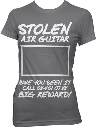 Hybris Stolen Air Guitar! Girly T-shirt voor dames, donkergrijs
