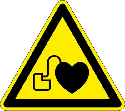 Waarschuwingssticker pacemaker 25 mm - 10 stuks per kaart