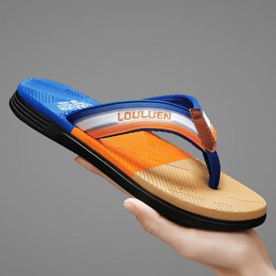 Zomer Hoge Kwaliteit Merk Heren Slippers Zomer Strand Slippers Heren Outdoor Casual Sneakers Ademende Heren Strand Slippers 39 orange