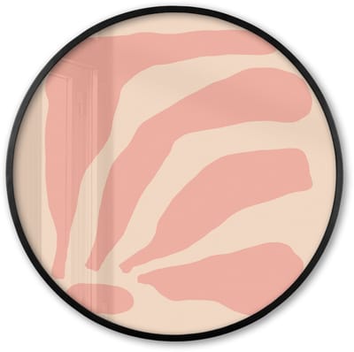 Poster in lijst Rond - Fotolijst 60x60 cm - Posters - Bohemian - Roze - Pastel - Abstract - Ronde posterlijst zwart - Decoratie - Wanddecoratie woonkamer - Muurdecoratie slaapkamer
