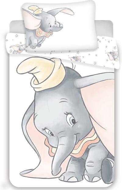 Disney Dumbo BABY Dekbedovertrek - 135 x 100 + 40 x 60 cm - Katoen