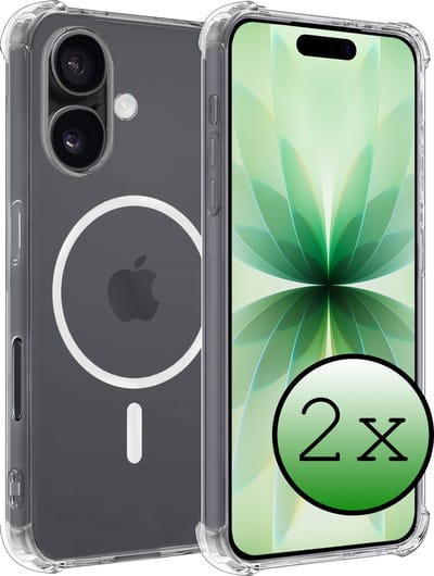 Hoesje 2 Stuks - Geschikt voor Apple iPhone 17 - Magsafe Compatible - Sterk & Shockproof - Back Cover - Shock Proof Case - Telefoon Hoes - Transparant
