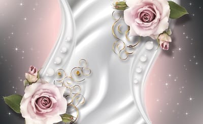 Flowers Rosen Pattern Spheres Abstract Photo Wallcovering