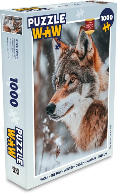 Puzzel Wolf - Sneeuw - Winter - Dieren - Natuur - Sneeuw - Legpuzzel - Puzzel 1000 stukjes volwassenen