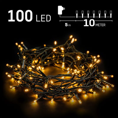 Kerstverlichting buiten - 10 meter 100 LED - Warm Wit - Lichtsnoer - IP44 Stekker met timerfunctie - Kerstboomverlichting - geschikt voor binnen en buiten - kerstverlichting led