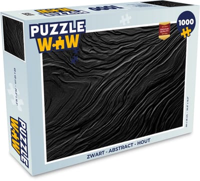 Puzzel Zwart - Abstract - Hout - Legpuzzel - Puzzel 1000 stukjes volwassenen
