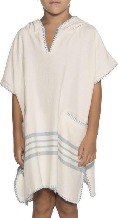 Kinder Strandponcho Natural Light Blue - 2-3 jaar - - jongens/meisjes/unisex pasvorm - poncho handdoek voor kinderen met capuchon - zwemponcho - badcape - badponcho