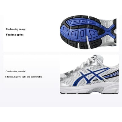 ASICS Gel 1130 GS Wit Blauw Kindersneakers 1204A169-102 38 gray