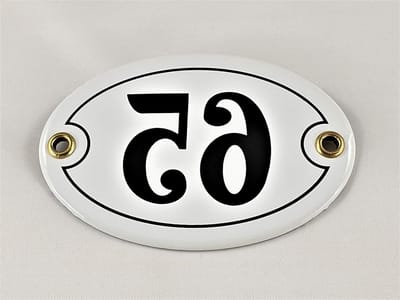 Emaille Huisnummer - Nummerbord - Huis Identificatie - Handgemaakt Emaille - 10.5 x 7 cm - Wit Zwart