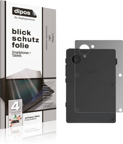 dipos – Matte Privacy Screenprotector geschikt voor Light Phone 3 Rückseite | Anti-Spy Beschermfolie