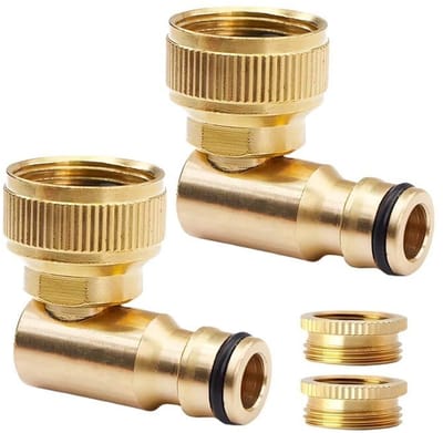 Dailygoods - 2 stuks messing kraanaansluiting 1/2 inch en 3/4 inch (3/4 inch), draaibare slangaansluiting 360 graden, buitendraad, slangkoppeling voor tuinslangen, irrigatieapparaten, kranen
