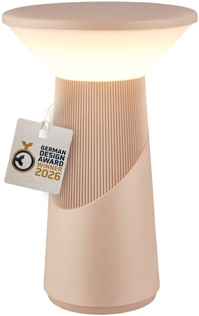 B.K.Licht Pilia - Oplaadbare Tafellamp - snoerloze lamp - dimbaar - met batterij - usb-c - Ø15 x 24cm - taupe