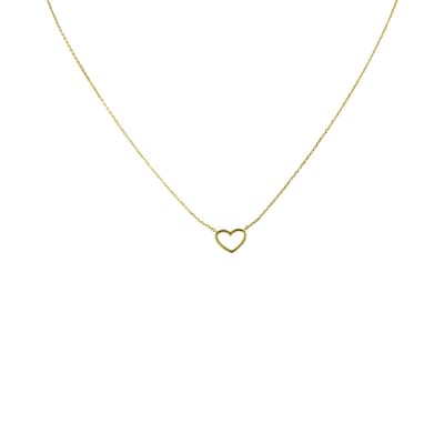 New Bling 9NBSAM-G190219 Gouden Ketting - Dames - Hartje - 6,6 x 8 mm - Ankerschakel - 38 + 2,5 + 2,5 cm - 14 Karaat - Goud