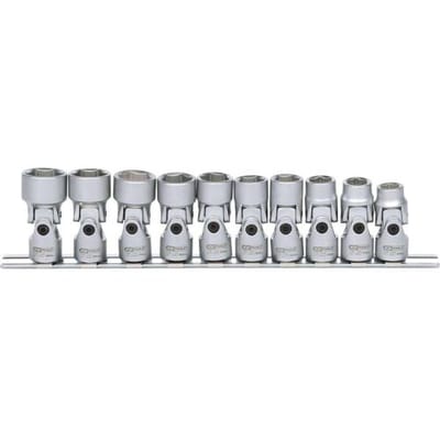 KS TOOLS 3/8" Zeskant-Steeksleutelset met Cardangewricht 10-delig 10-19 mm - 917.3940